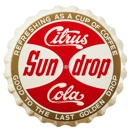 Sun Drop Cola Button Sign