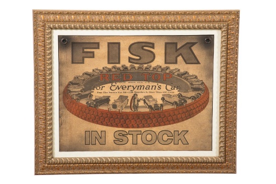 Fisk Tires Red Top In Stock Framed Sign
