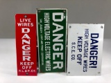 Lot Of 3 Danger Electrical Wires Signs