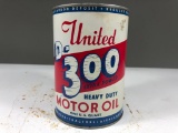 United D-300 Motor Oil Quart Can