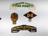 D-X, Cities Service, Cen-Pe-Co, & Sovereign Service License Plate Toppers