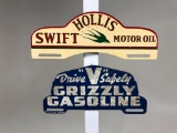 Swift Motor Oil & Grizzly Gasoline License Plate Toppers