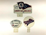 Lot Of 3 License Plate Toppers Willis American Airlines Wabash Fellowship