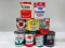 Lot of 9 various quart oil cans Standard Empire Phillips 66