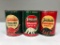 Lot of 3 Sinclair Dino quart oil cans