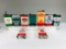 Lot of 9 various outboard quart oil cans Marathon Standard Mobil