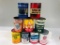 Lot of 9 various quart oil cans Sinclair Atlantic Wanda