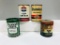 Lot of 4 various one pound grease cans