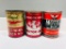 Lot of 3 various graphic quart oil cans