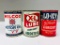 Lot of 3 various quart cans Lo-Icy Wilcox X-L