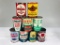 Lot of 9 various quart oil cans Sinclair Cities Service Enarco