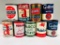 Lot of 9 various quart oil cans Gulf Atlantic Barco