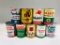 Lot of 9 various quart oil cans Wm. Penn Enarco Mobil