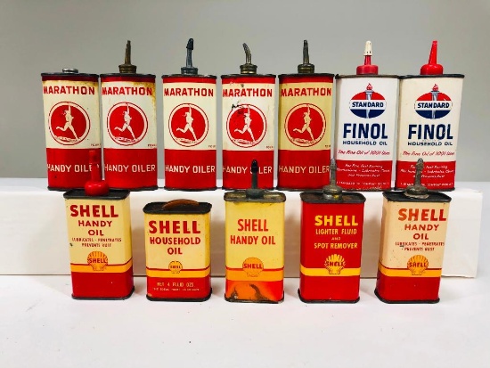Lot of 12 Various handy oilers Marathon Shell Standard