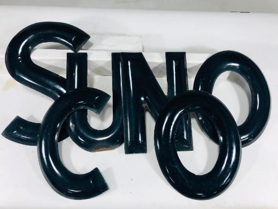 Sunoco porcelain sign letters