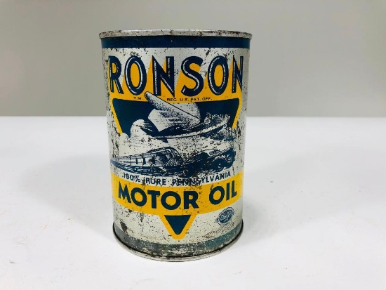 Rare Ronson graphic quart oil can