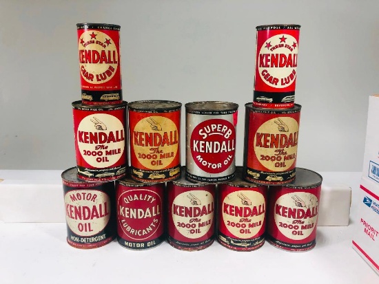 Lot of 11 various Kendall oil cans