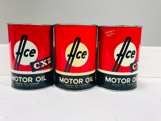 Lot of 3 Ace High Quart cans