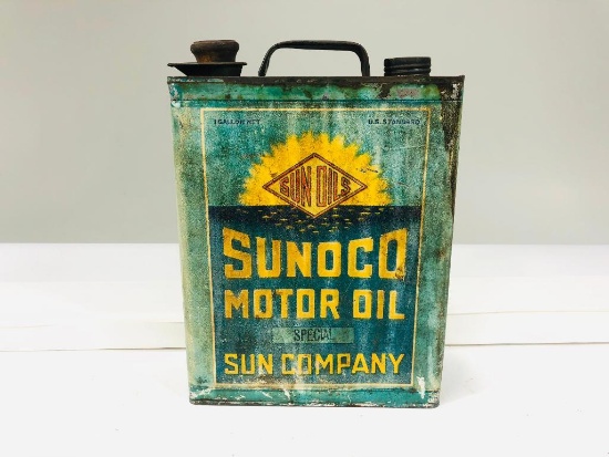 Early Sunoco one gallon graphic oil can