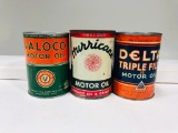 Lot of 3 various quart cans Hurricane Valoco Delta