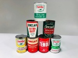 Lot of 7 various Sinclair quart oil cans