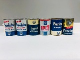 Lot of 6 Pure quart oil cans