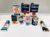 Lot of 9 various Gulf Phillips 66 cans