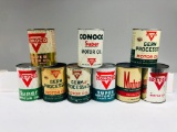 Lot of 9 various Conoco quart oil cans