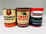 Lot of 3 various quart cans Monarch Hancock Swift