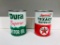 Lot of two quart oil cans Dura Westland and Texaco