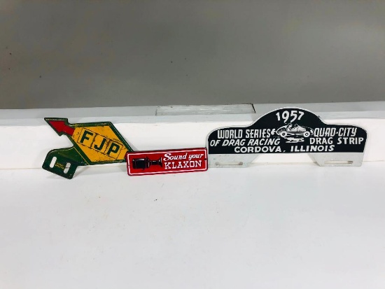 Lot of 3 various license plate toppers