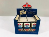 Vintage Amoco Home Oil lead top oiler display W/cans