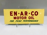 En-Ar-Co Motor Oil For Peak Performance Sign