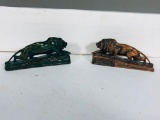Lot Of 2 Lion Paper Weights Service & Lyon