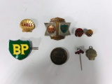 Lot Of Shell & BP Badges & Pins