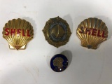 Lot of 4 Shell Badges & Pins