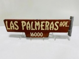 Las Palmeras Ave double sided porcelain street sign