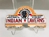 Graphic Indian Caverns license plate topper