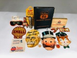 Large assortment of gas and oil advertising