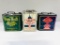 Lot Of 3 Various 2 Gallon Oil Cans