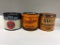 Lot Of 3 Early 5 lb Grease Cans