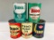 Lot Of 5 Various Veedol Quart Oil Cans