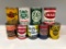 Lot Of 9 Various Quart Oil Cans