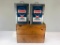 Two Chevron 5 Gallon Cans With Original Crate