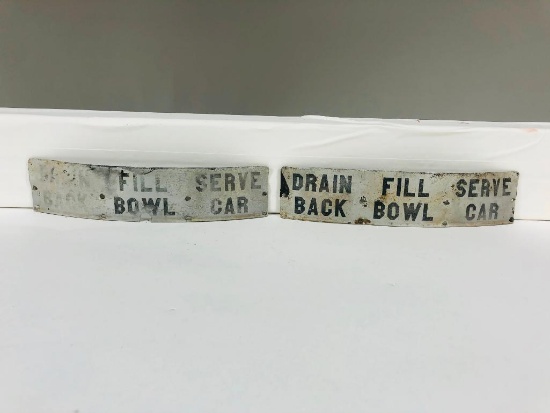 Wayne Roman Column Gas Pump Drain Back & Serve Car Tags