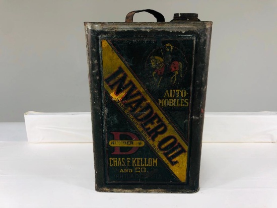 Early Rare Invader 5 Gallon Oil Can
