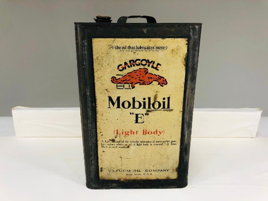 Early Gargoyle "E" 5 Gallon Oil Can