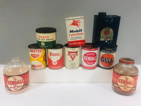 Lot Of 11 Various Oil Cans And Bottles