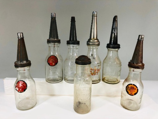 Lot Of 7 Various Oil Bottles