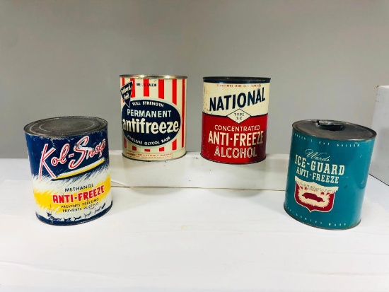 Lot Of 4 Various Antifreeze One Gallon Cans